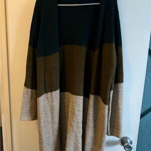 Colorblock Open Front Cardigan/duster